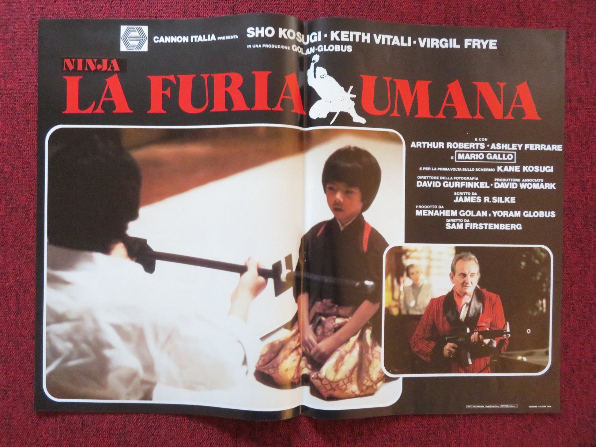 REVENGE OF THE NINJA - B ITALIAN FOTOBUSTA POSTER CANNON SHO KOSUGI 1984 Rendezvous Cinema Movie posters