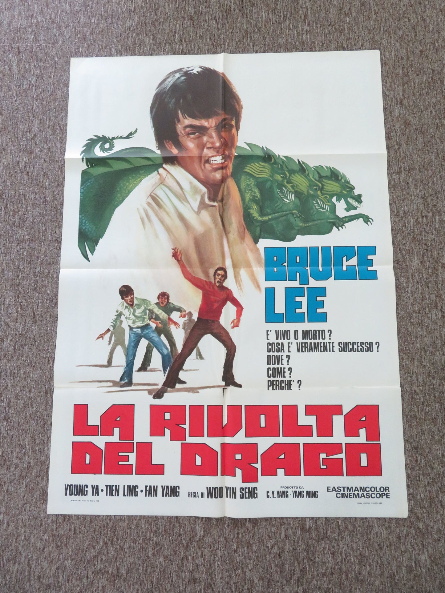 Revolt of the Dragon Italian 2 Foglio Poster Fei Wang Barry Chan 1976 Movie posters