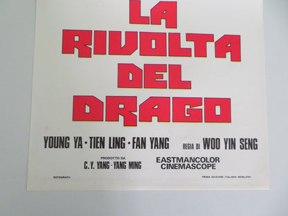 REVOLT OF THE DRAGON ITALIAN LOCANDINA POSTER YOUNG YA TIEN LING 1974 Movie posters