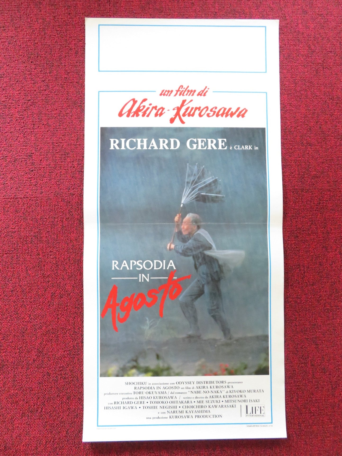 RHAPSODY IN AUGUST ITALIAN LOCANDINA POSTER RICHARD GERE TOMOKO OTAKARA 1991 Rendezvous Cinema Movie posters