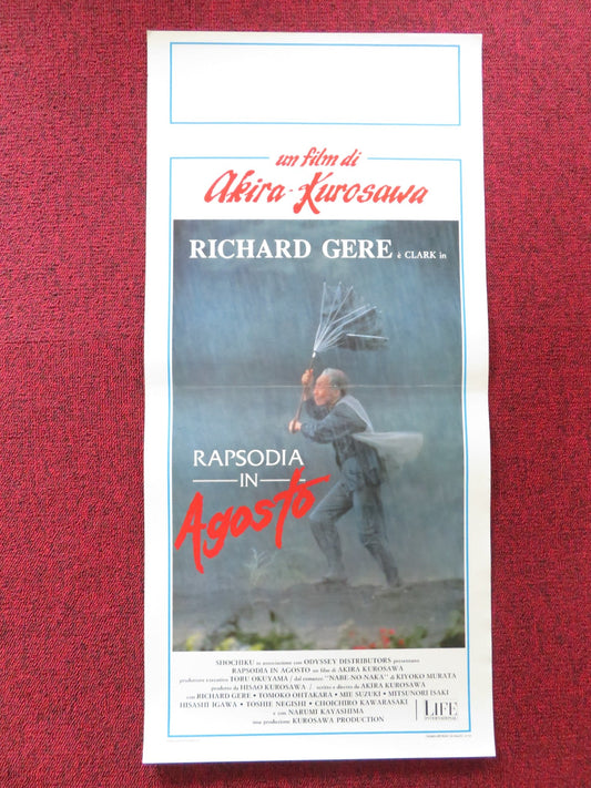 RHAPSODY IN AUGUST ITALIAN LOCANDINA POSTER RICHARD GERE TOMOKO OTAKARA 1991 Rendezvous Cinema Movie posters