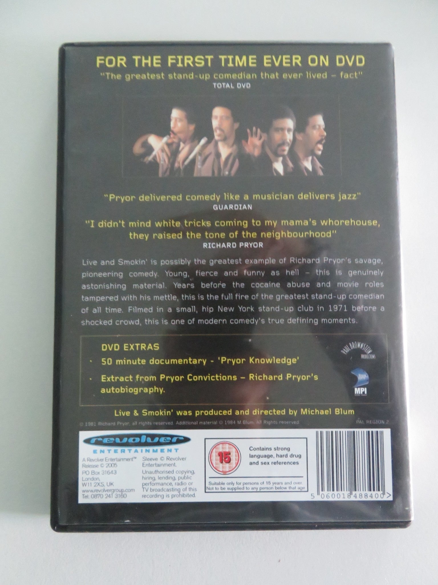 RICHARD PRYOR LIVE & SMOKIN' (DVD) RICHARD PRYOR 1971 REGION 2 Movie posters