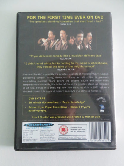 RICHARD PRYOR LIVE & SMOKIN' (DVD) RICHARD PRYOR 1971 REGION 2 Movie posters