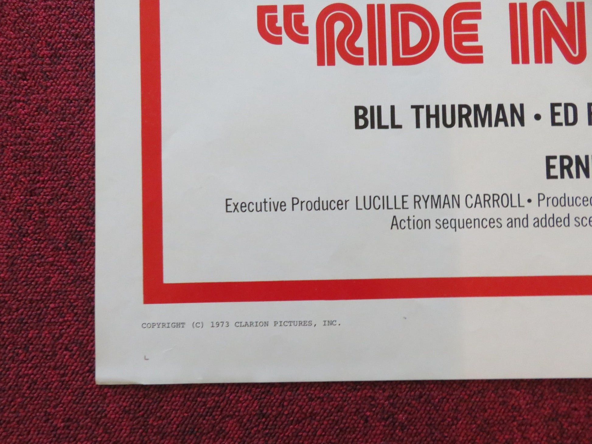 RIDE IN A PINK CAR FOLDED US ONE SHEET POSTER GLENN CORBETT MORGAN WOODWARD 1973 Rendezvous Cinema Movie posters