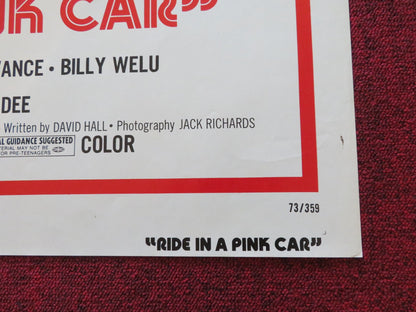 RIDE IN A PINK CAR FOLDED US ONE SHEET POSTER GLENN CORBETT MORGAN WOODWARD 1973 Rendezvous Cinema Movie posters