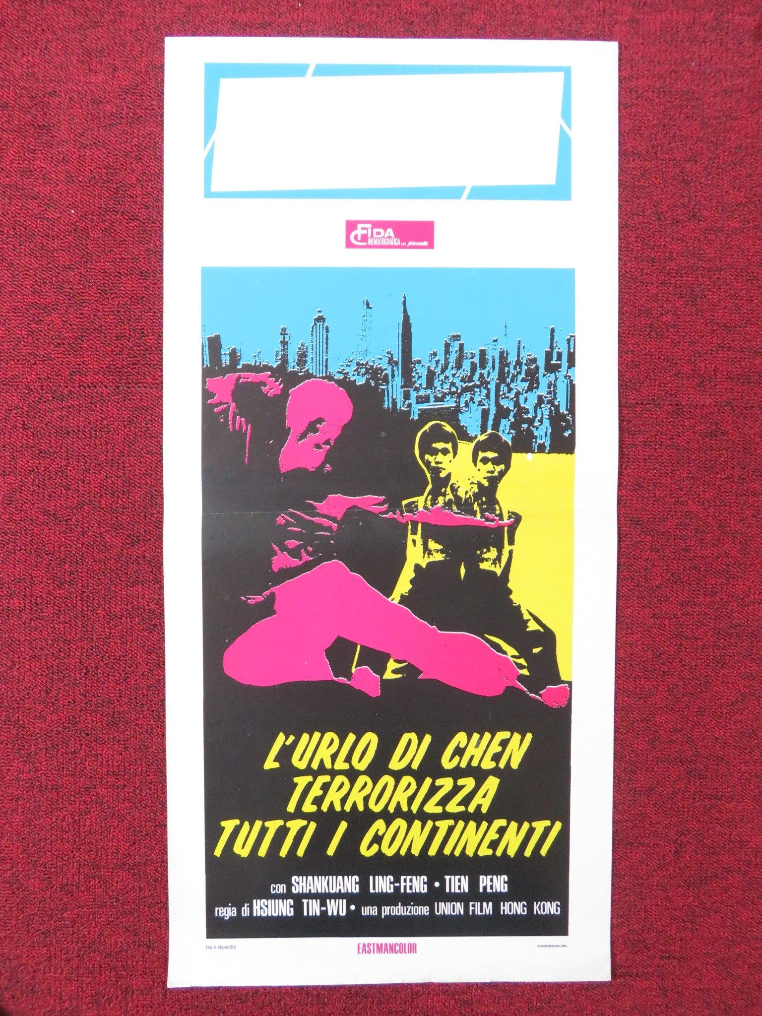 RIDER OF REVENGE ITALIAN LOCANDINA POSTER SHANKUANG LING - FENG TIEN PENG 1974 Rendezvous Cinema Movie posters