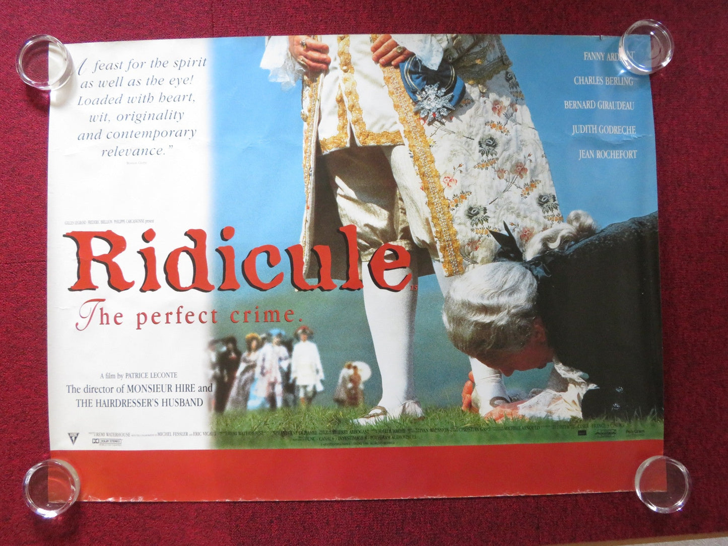 RIDICULE UK QUAD ROLLED POSTER CHARLES BERLING JEAN ROCHEFORT 1996 Rendezvous Cinema Movie posters