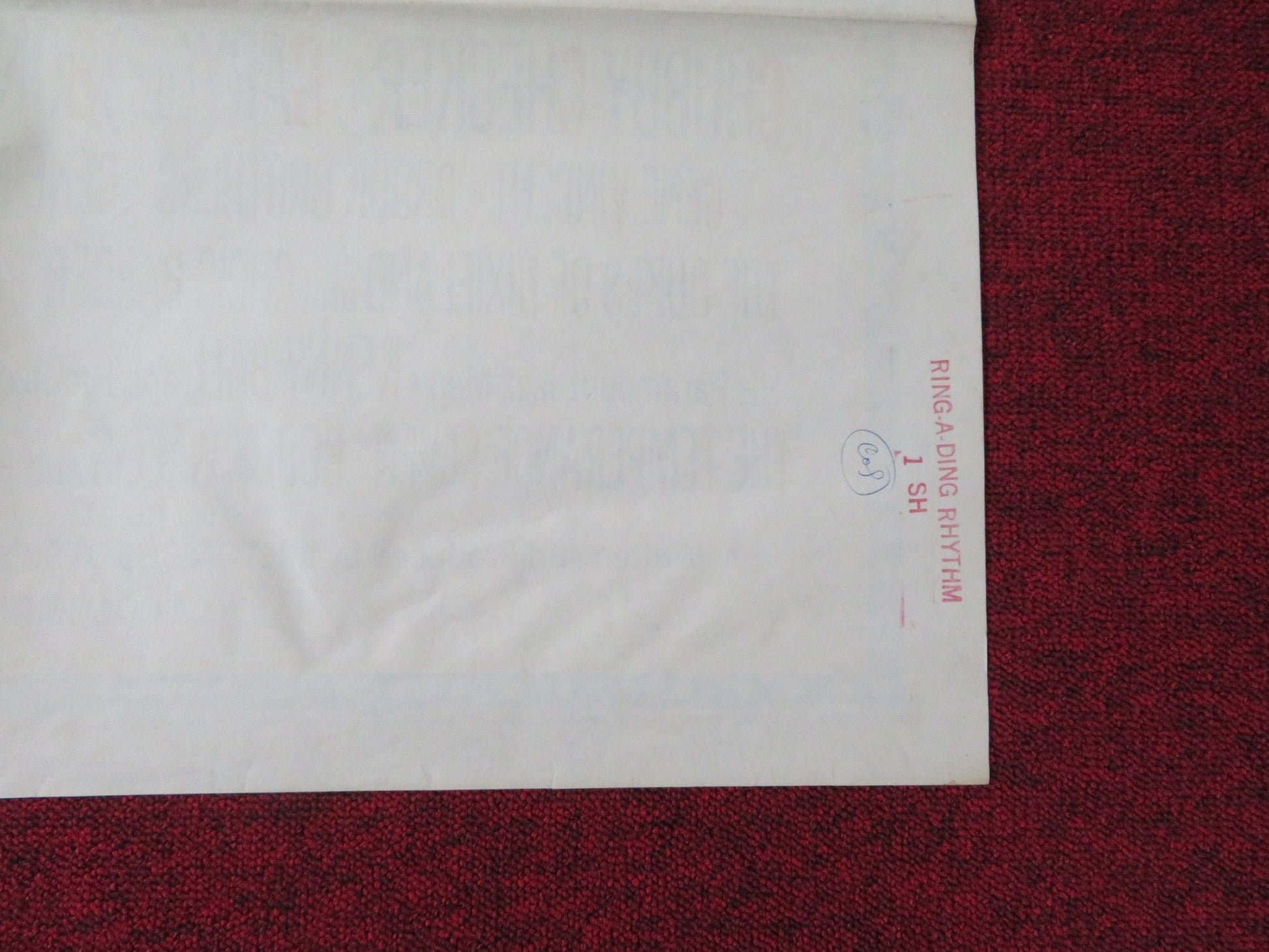 RING - A - DING RHYTHM! FOLDED US ONE SHEET POSTER CHUBBY CHECKER GENE VINCENT 1962 Rendezvous Cinema Movie posters