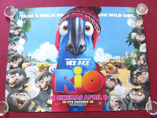 RIO UK QUAD ROLLED POSTER JESSE EISENBERG JAMIE FOXX 2011 Rendezvous Cinema Movie posters
