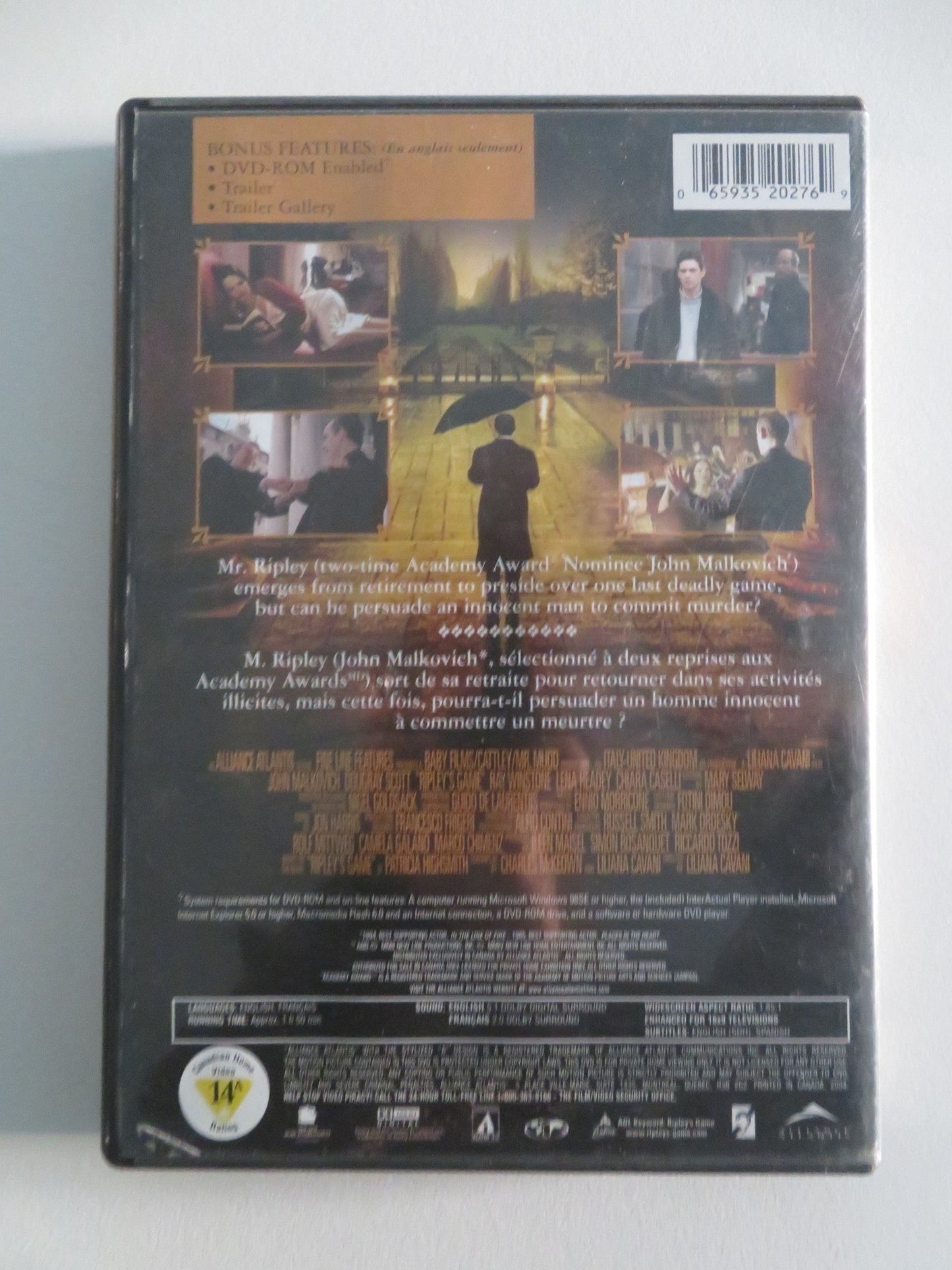 RIPLEY'S GAME (DVD) JOHN MALKOVICH DOUGRAY SCOTT 2002 REGION 1 Movie posters