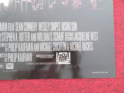 Rising Sun Folded US One Sheet Poster Sean Connery Wesley Snipes H. Keitel 1993 Movie posters