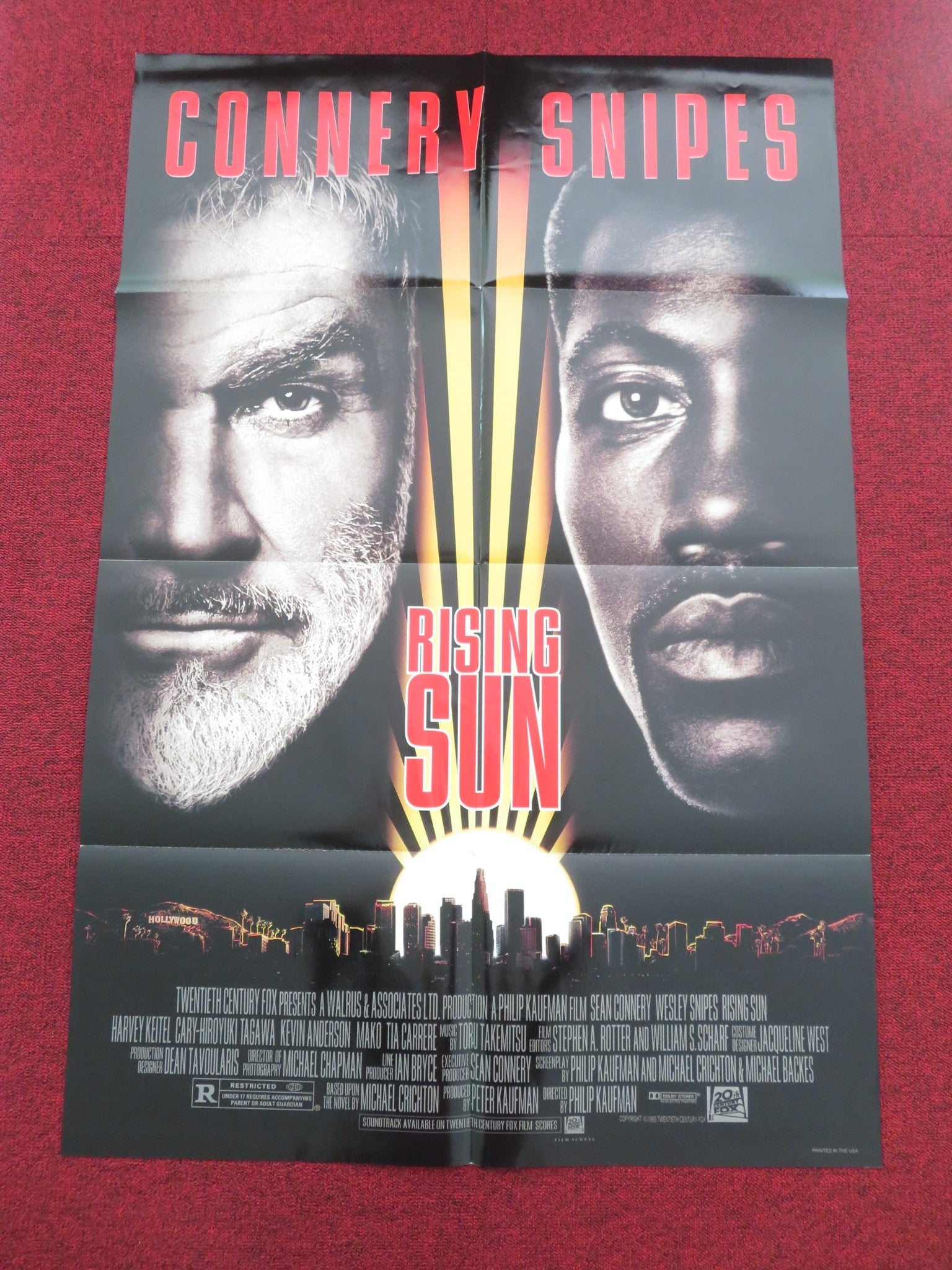 Rising Sun Folded US One Sheet Poster Sean Connery Wesley Snipes H. Keitel 1993 Movie posters