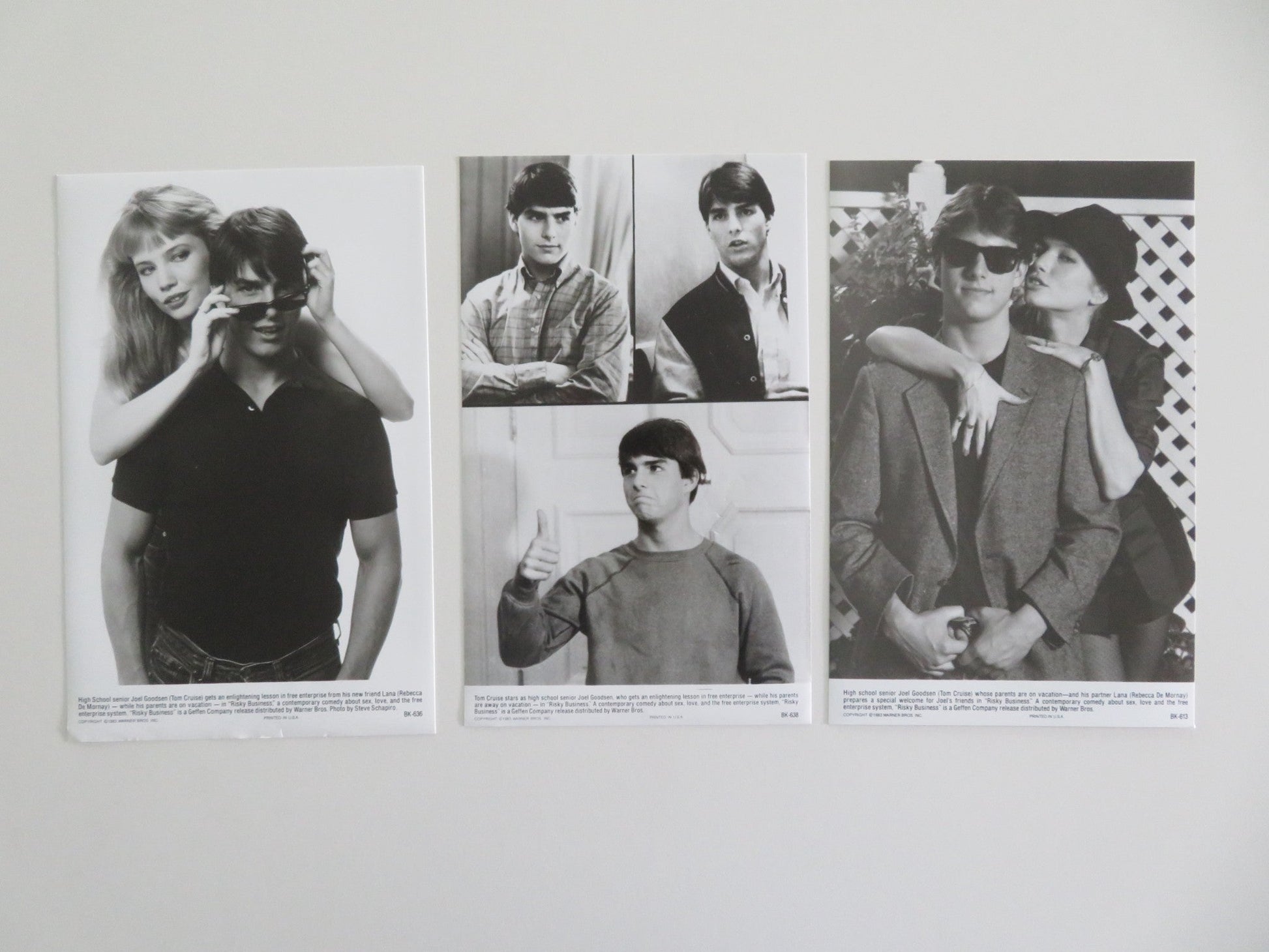 Risky Business Movie Still Photo Lot Of 3 Tom Cruise Rebecca De Mornay 1983 Movie posters
