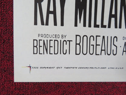 RIVER'S EDGE FOLDED US ONE SHEET POSTER RAY MILLAND ANTHONY QUINN 1957 Rendezvous Cinema Movie posters