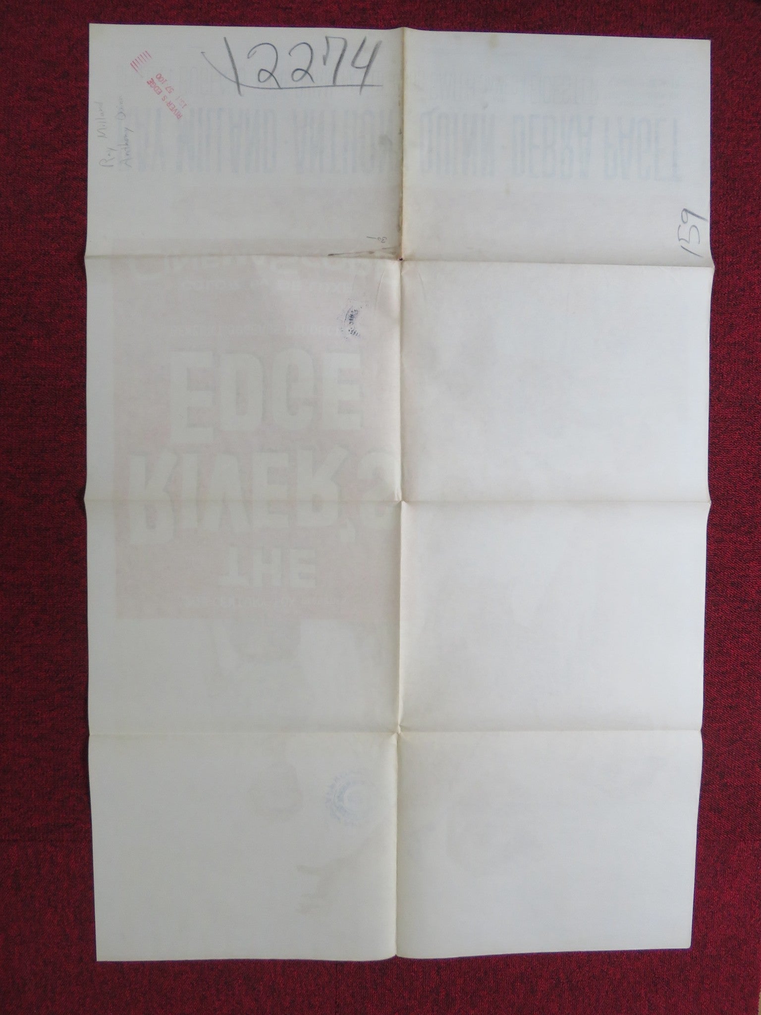 RIVER'S EDGE FOLDED US ONE SHEET POSTER RAY MILLAND ANTHONY QUINN 1957 Rendezvous Cinema Movie posters