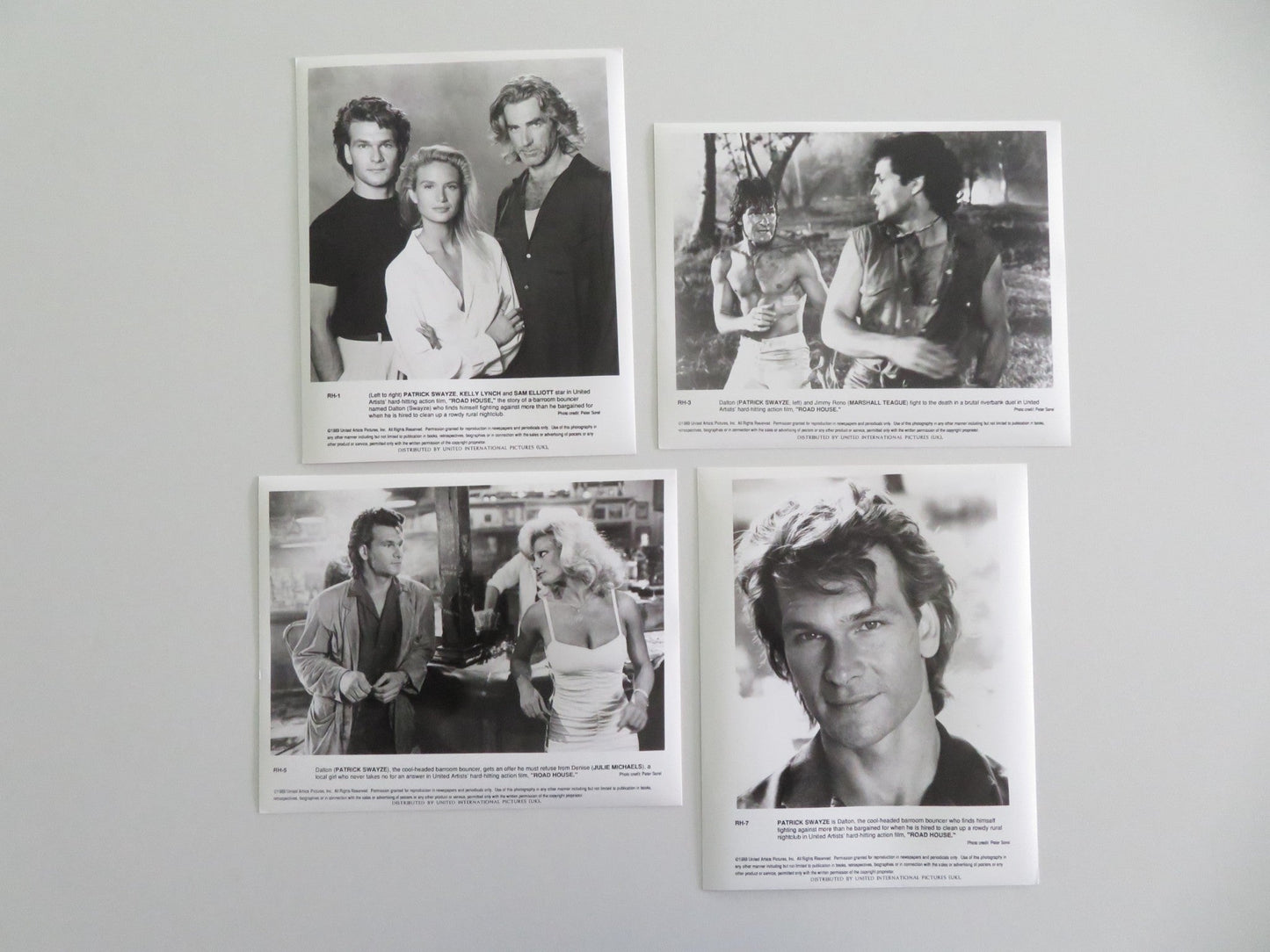 ROAD HOUSE - B MOVIE STILL PHOTO LOT OF 4 PATRICK SWAYZE KELLY LYNCH 1989 Movie posters