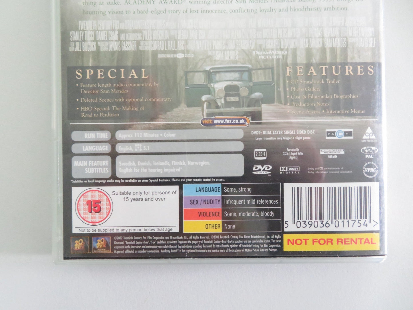 Road to Perdition (DVD) Tom Hanks Paul Newman Jude Law 2002 Region 2 Movie posters