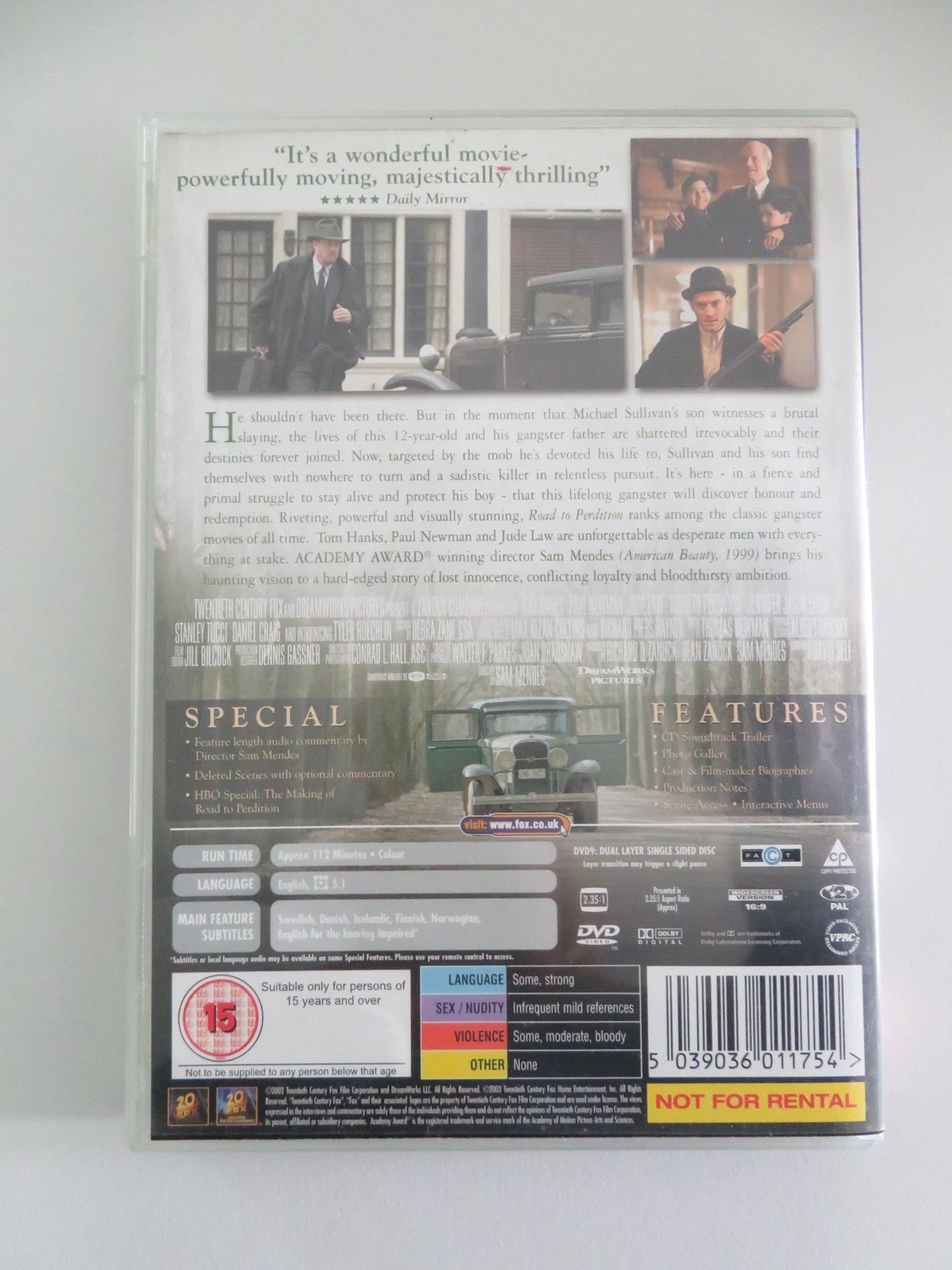 Road to Perdition (DVD) Tom Hanks Paul Newman Jude Law 2002 Region 2 Movie posters