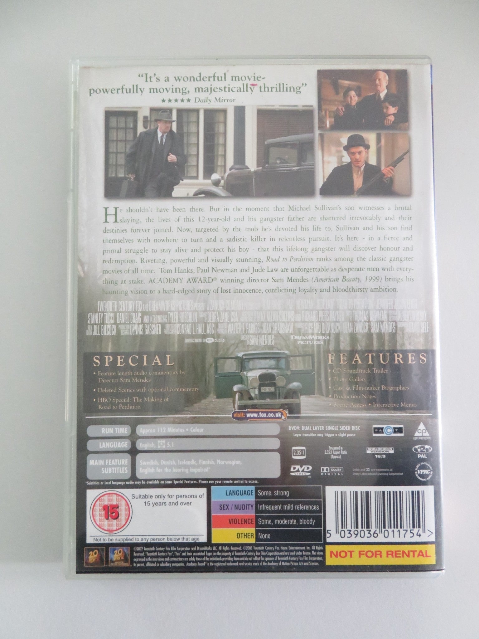 Road to Perdition (DVD) Tom Hanks Paul Newman Jude Law 2002 Region 2 Movie posters
