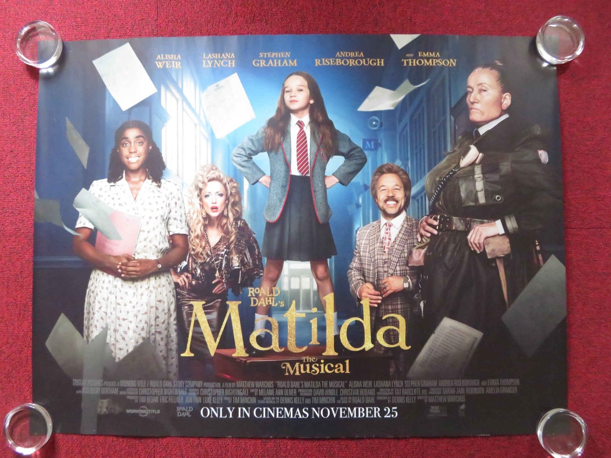 ROALD DAHL'S MATILDA THE MUSICAL - A UK QUAD ROLLED POSTER STEPHEN GRAHAM 2022 Rendezvous Cinema Movie posters