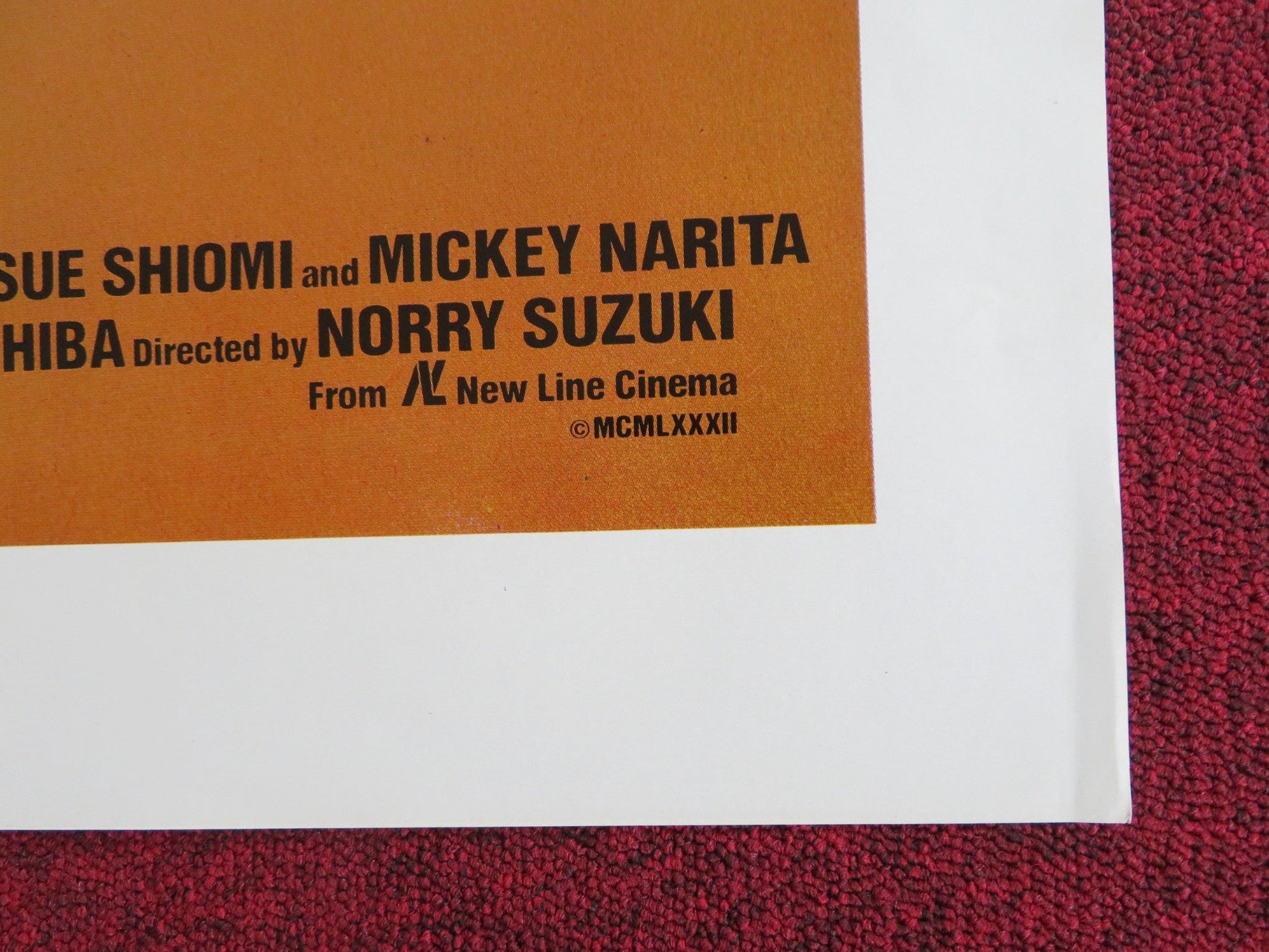 ROARING FIRE FOLDED US ONE SHEET POSTER SONNY CHIBA DUKE SANADA 1981 Rendezvous Cinema Movie posters