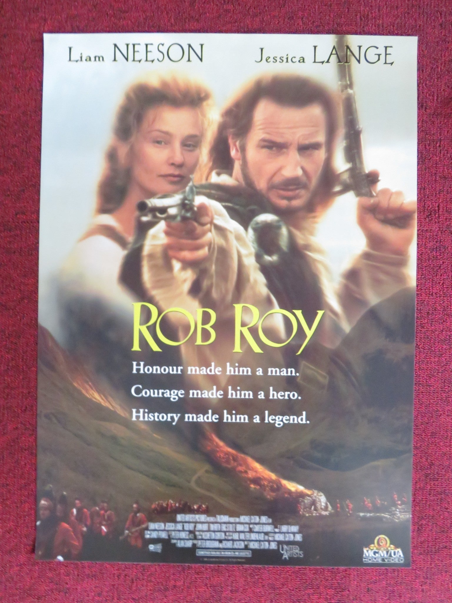 ROB ROY VHS VIDEO POSTER LIAM NEESON JESSICA LANGE 1995 Rendezvous Cinema Movie posters