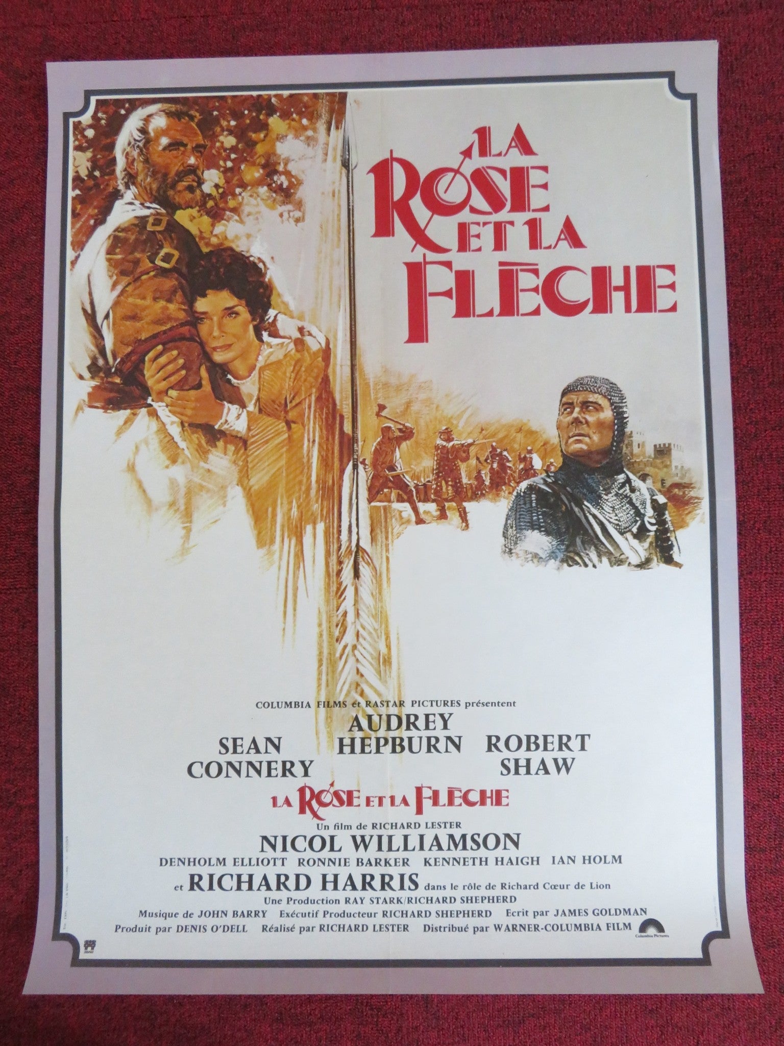 ROBIN AND MARIAN FRENCH POSTER ROLLED SEAN CONNERY AUDREY HEPBURN 1977 Rendezvous Cinema Movie posters
