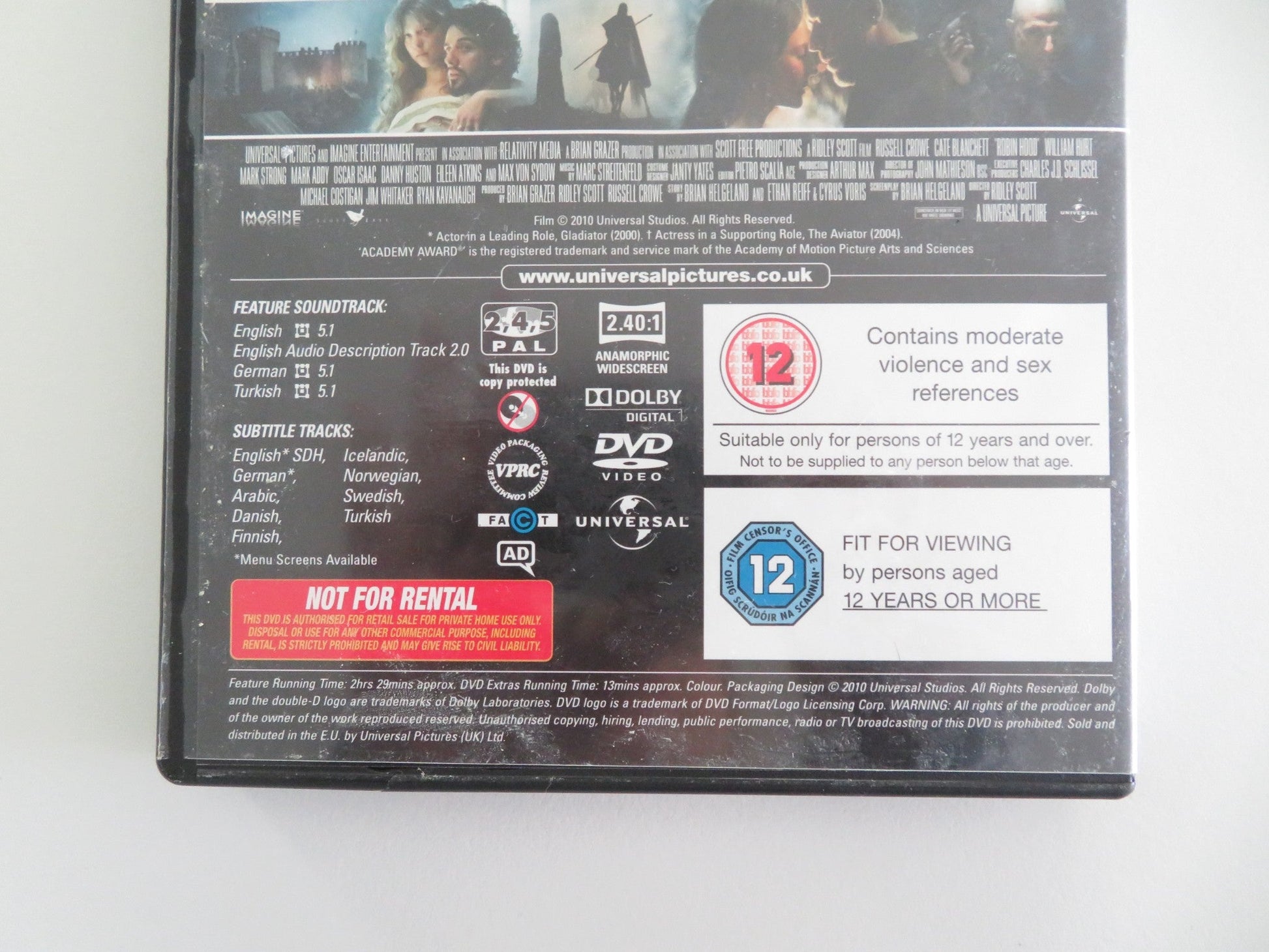 Robin Hood - Director's Cut (DVD) Russell Crowe Cate Blanchett 2010 Region 2,4,5 Movie posters