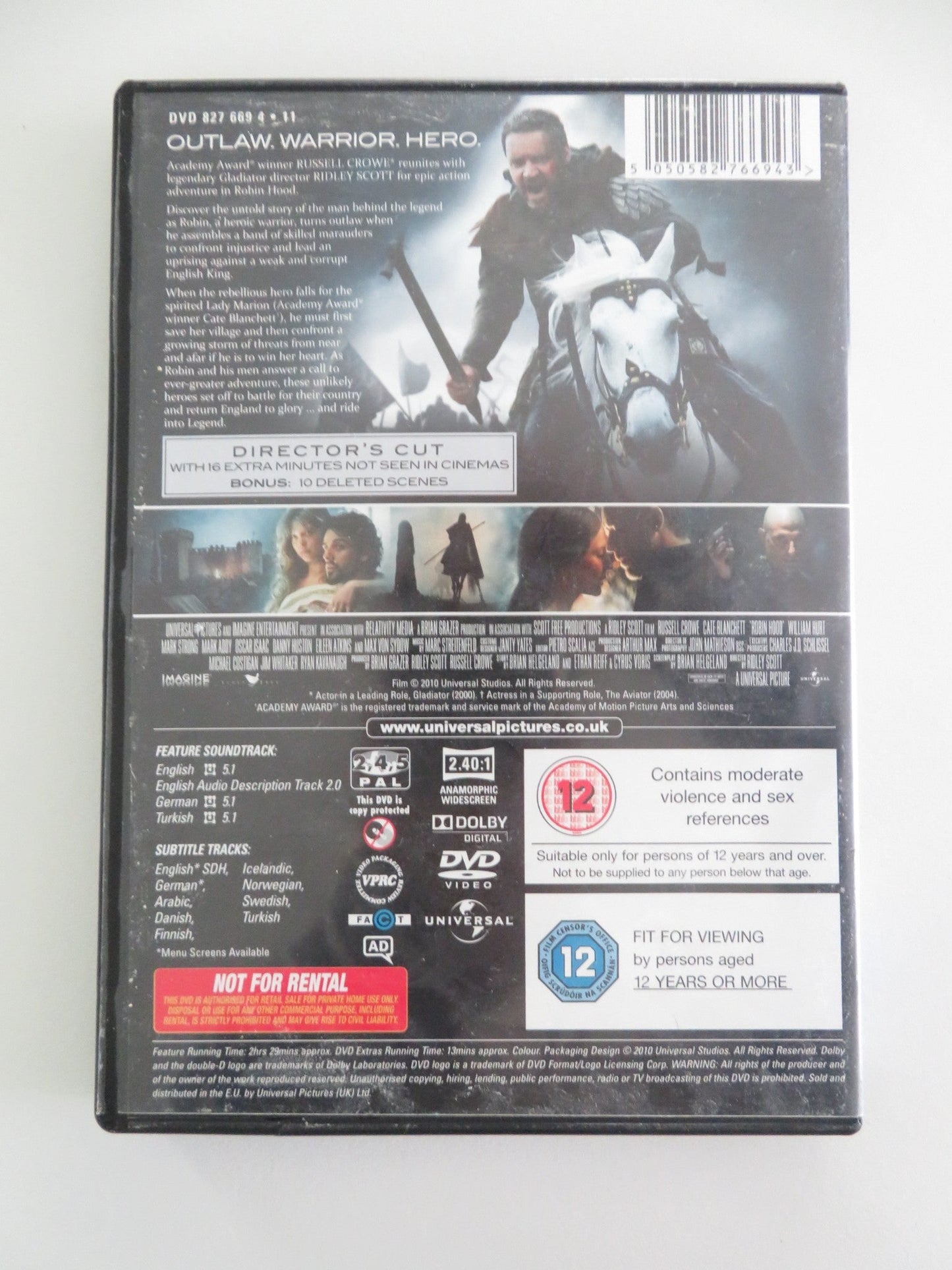 Robin Hood - Director's Cut (DVD) Russell Crowe Cate Blanchett 2010 Region 2,4,5 Movie posters