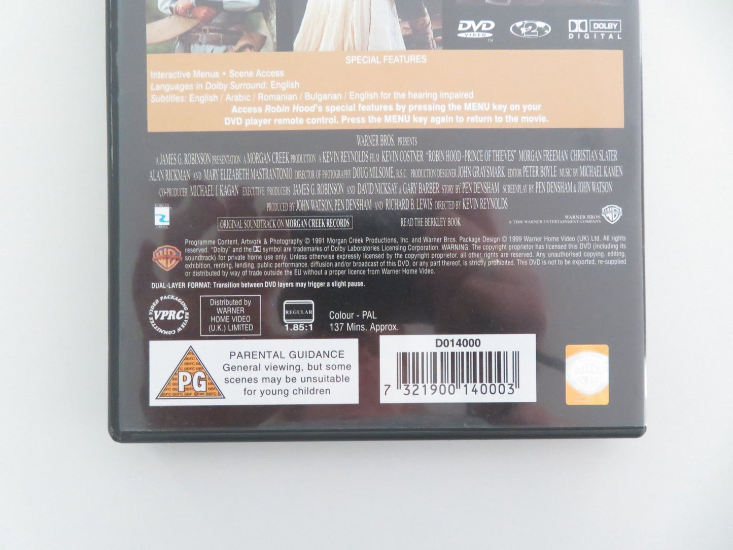 ROBIN HOOD: PRINCE OF THIEVES (DVD) KEVIN COSTNER MORGAN FREEMAN 1991 REGION 2 Movie posters