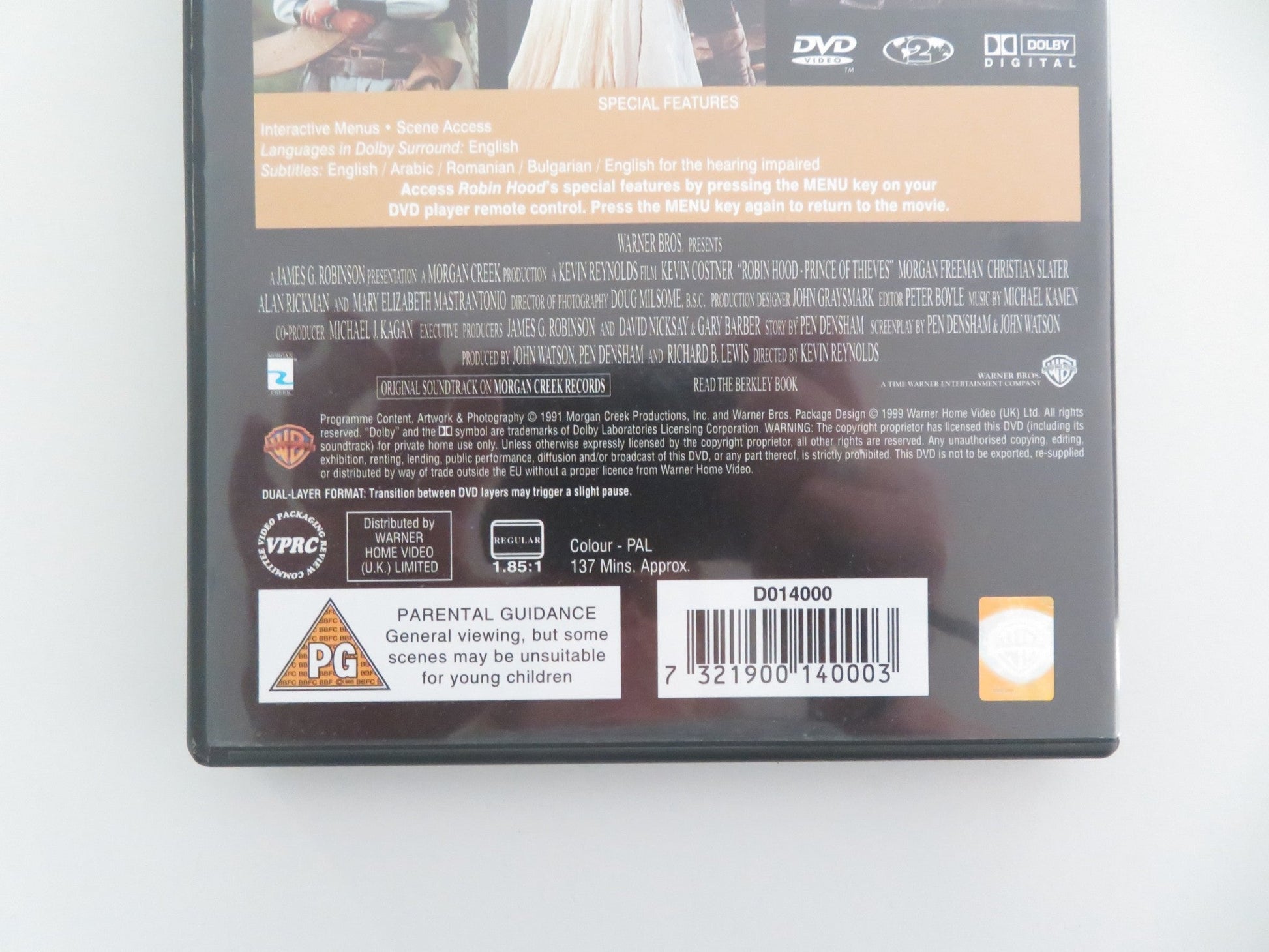 ROBIN HOOD: PRINCE OF THIEVES (DVD) KEVIN COSTNER MORGAN FREEMAN 1991 REGION 2 Movie posters
