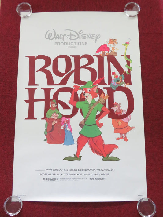 ROBIN HOOD US ONE SHEET ROLLED POSTER DISNEY ROGER MILLER PETER USTINOV R1982 Movie posters