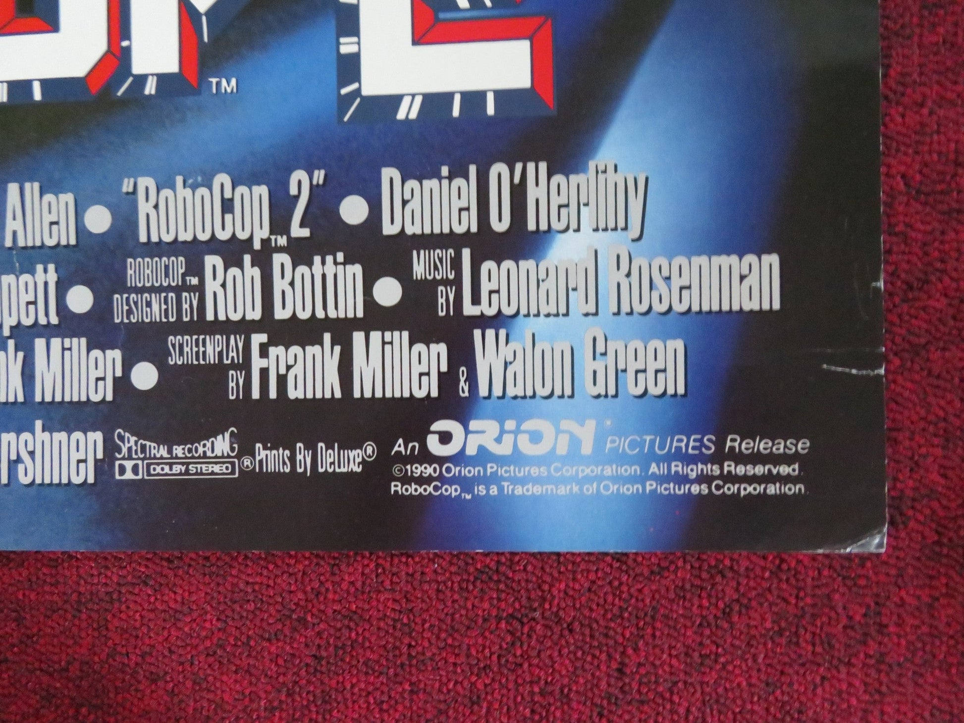 ROBOCOP 2 DOUBLE IMAGE VHS VIDEO POSTER ROLLED PETER WELLER NANCY ALLEN 1990 Rendezvous Cinema Movie posters