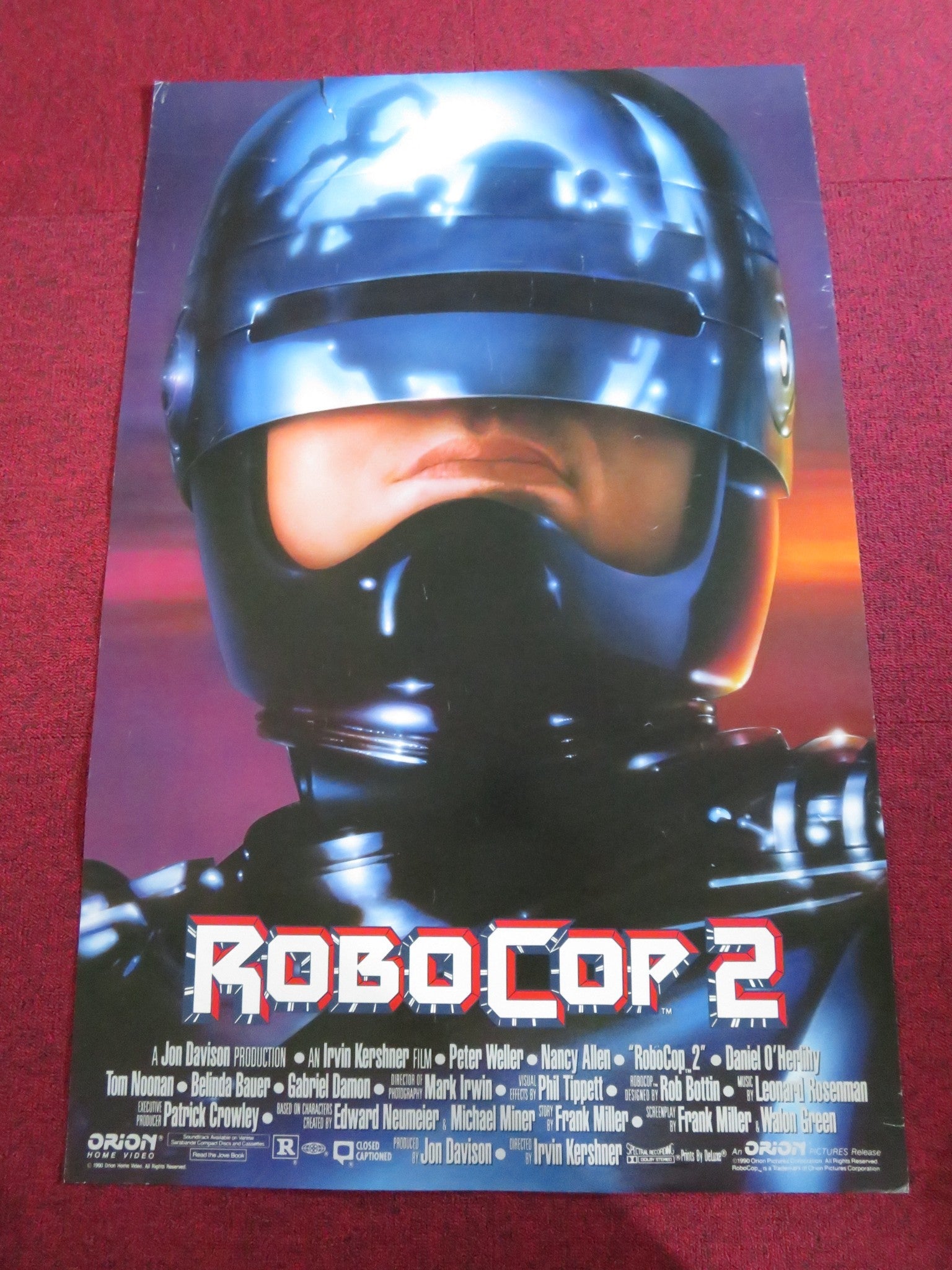 ROBOCOP 2 DOUBLE IMAGE VHS VIDEO POSTER ROLLED PETER WELLER NANCY ALLEN 1990 Rendezvous Cinema Movie posters