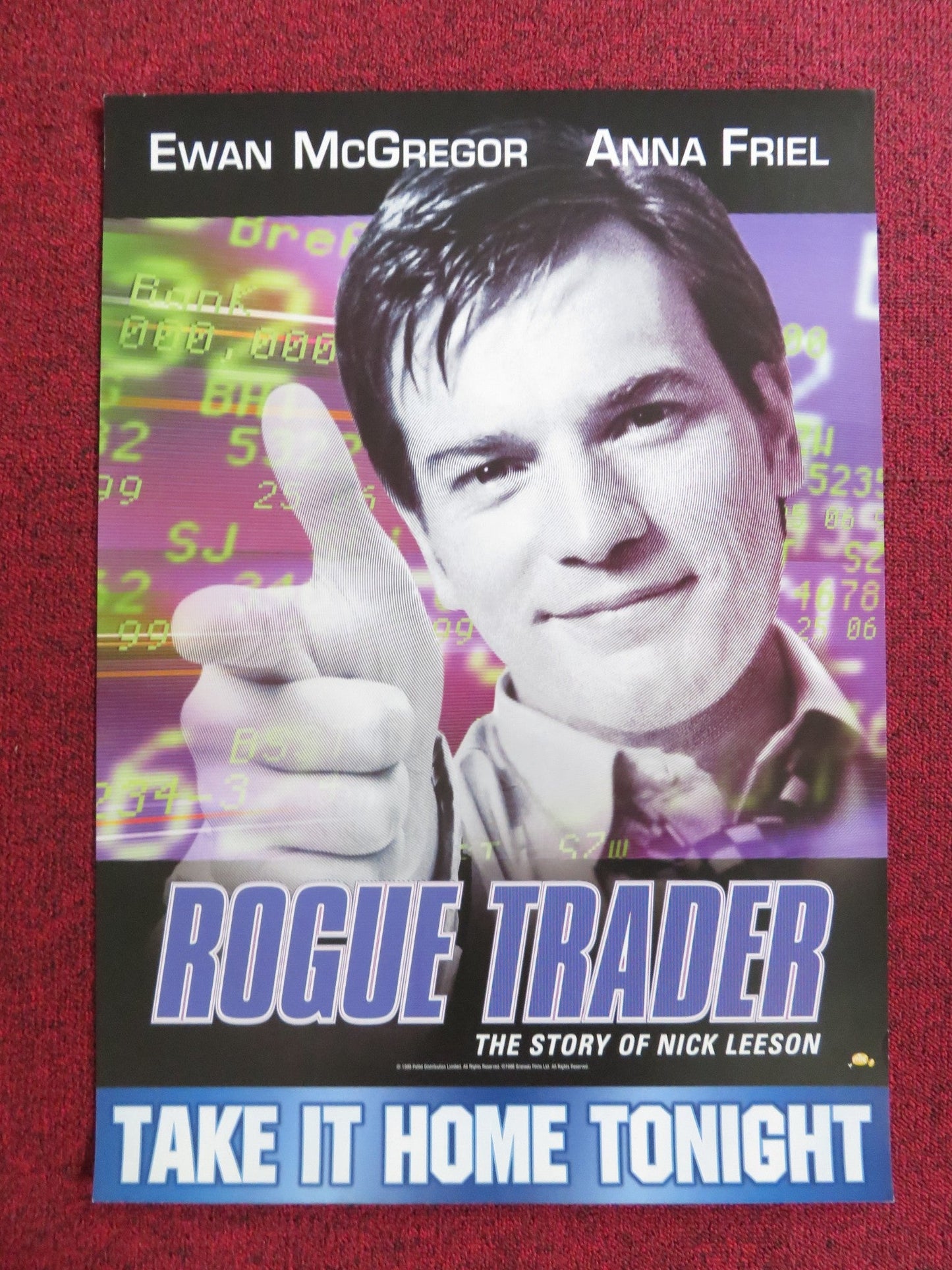 ROGUE TRADER VHS VIDEO POSTER EWAN MCGREGOR ANNA FRIEL 1999 Rendezvous Cinema Movie posters