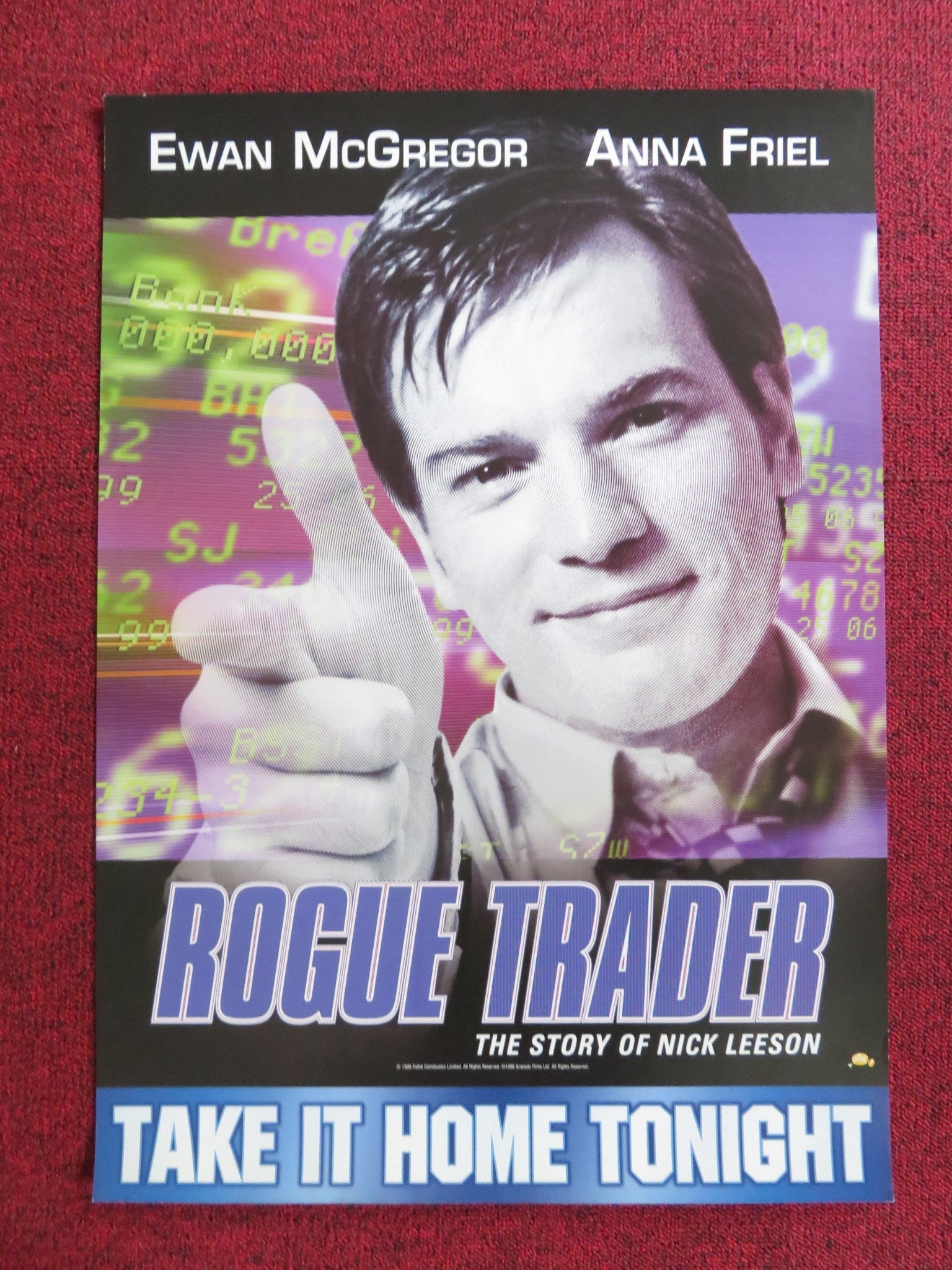 ROGUE TRADER VHS VIDEO POSTER EWAN MCGREGOR ANNA FRIEL 1999 Rendezvous Cinema Movie posters