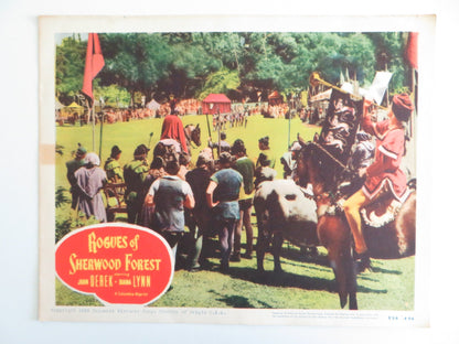 ROGUES OF SHERWOOD FOREST - #4 LOBBY CARD JOHN DEREK DIANA LYNN 1956 Rendezvous Cinema Movie posters