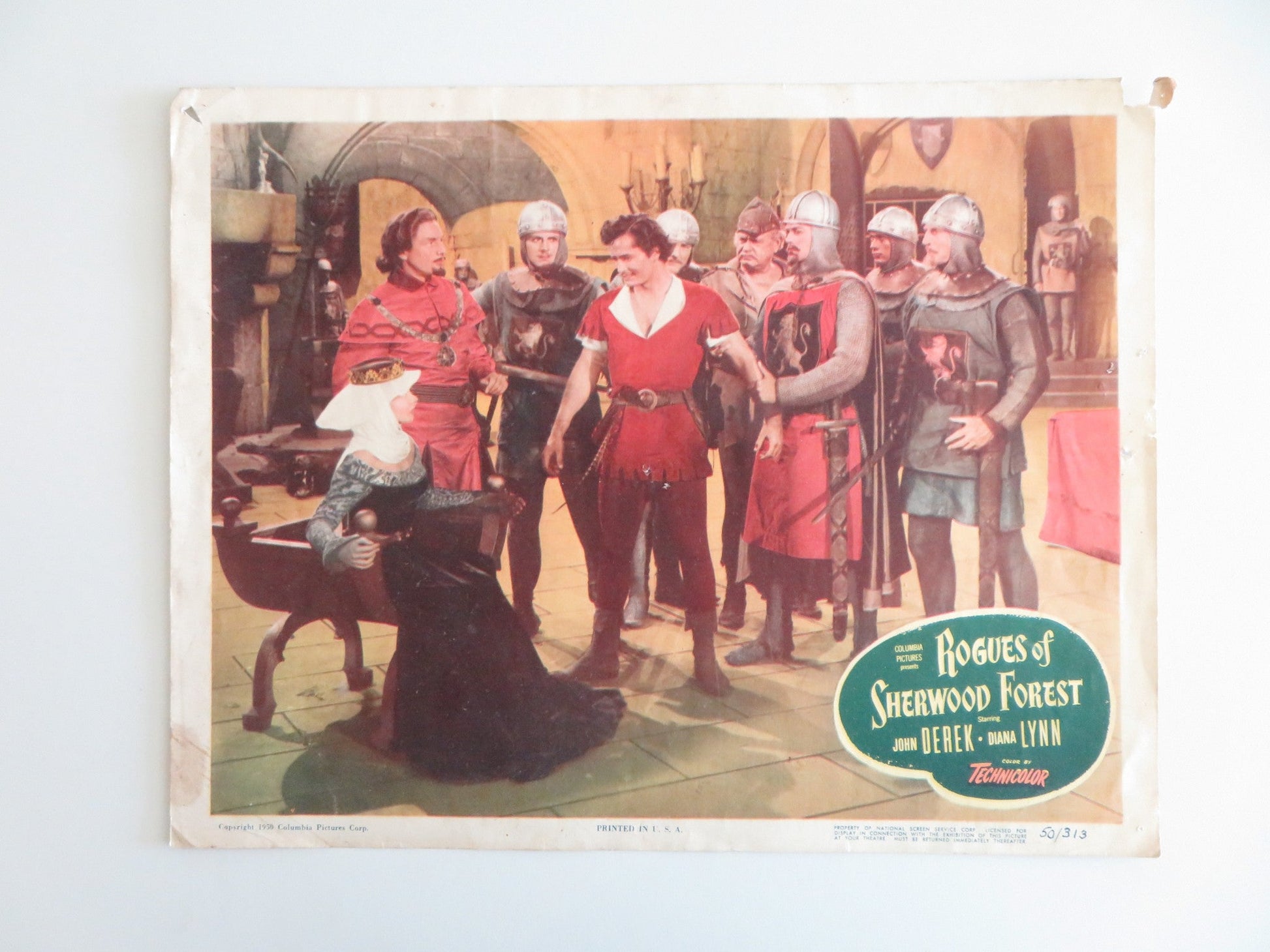 ROGUES OF SHERWOOD FOREST - A LOBBY CARD JOHN DEREK DIANA LYNN 1950 Rendezvous Cinema Movie posters