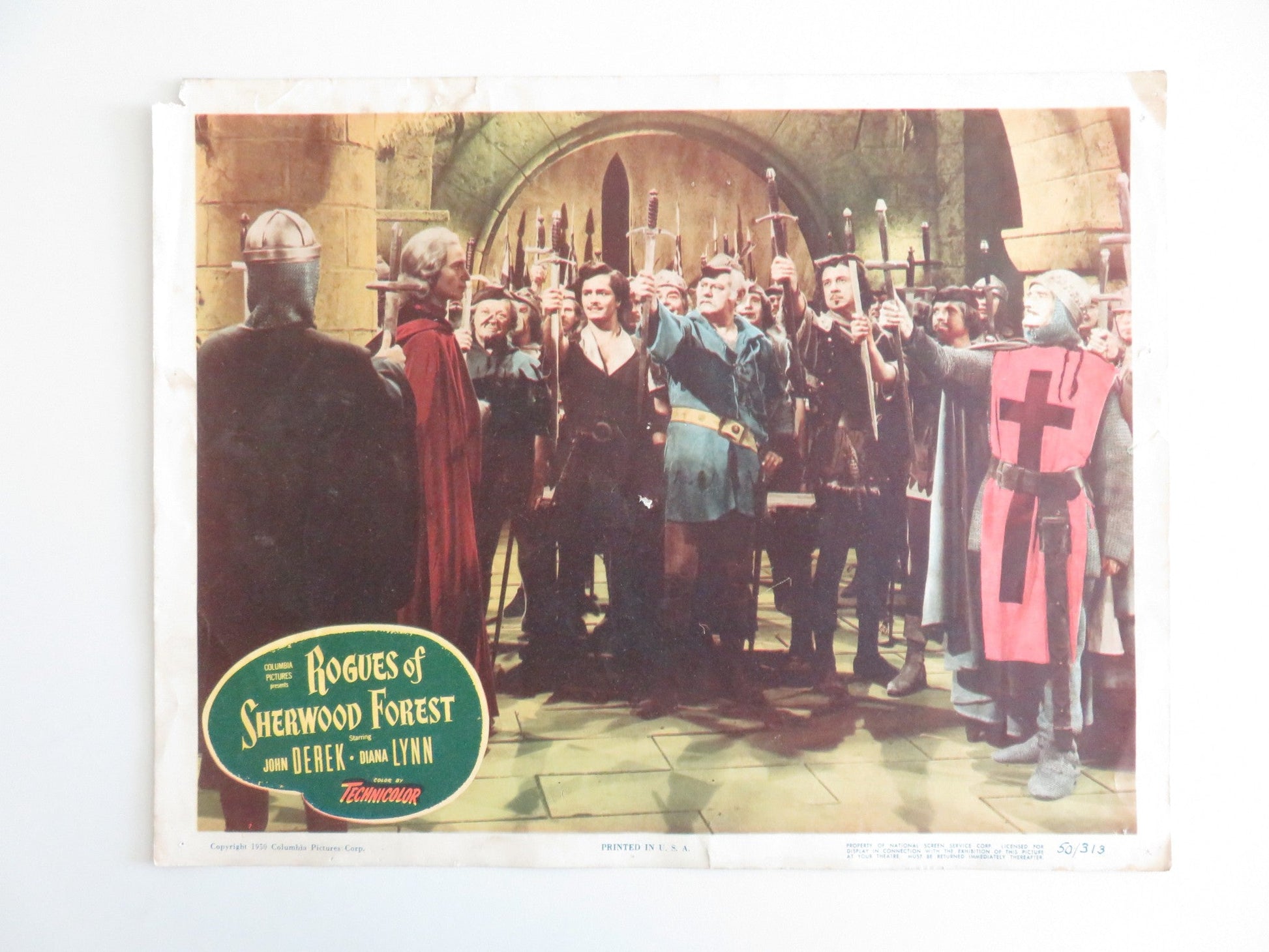 ROGUES OF SHERWOOD FOREST - D LOBBY CARD JOHN DEREK DIANA LYNN 1950 Rendezvous Cinema Movie posters
