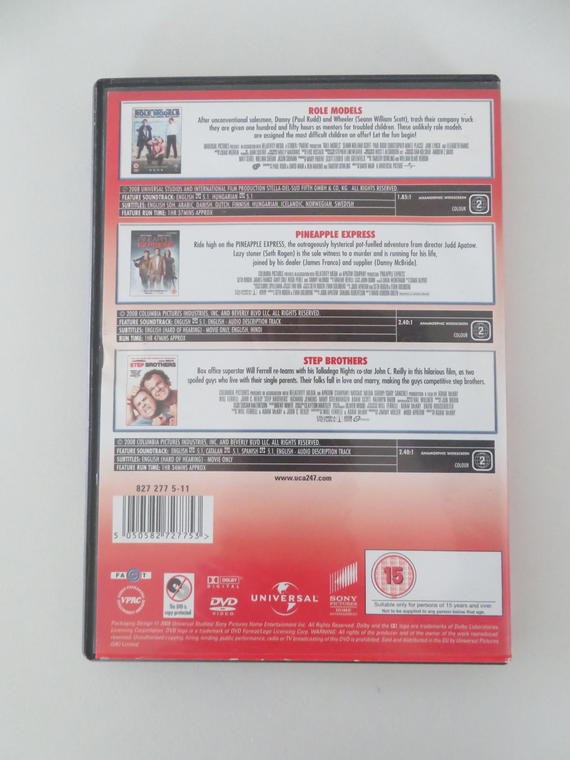 Role Models, Pineapple Express and Step Brothers (DVD) Paul Rudd 2008 Region 2 Movie posters