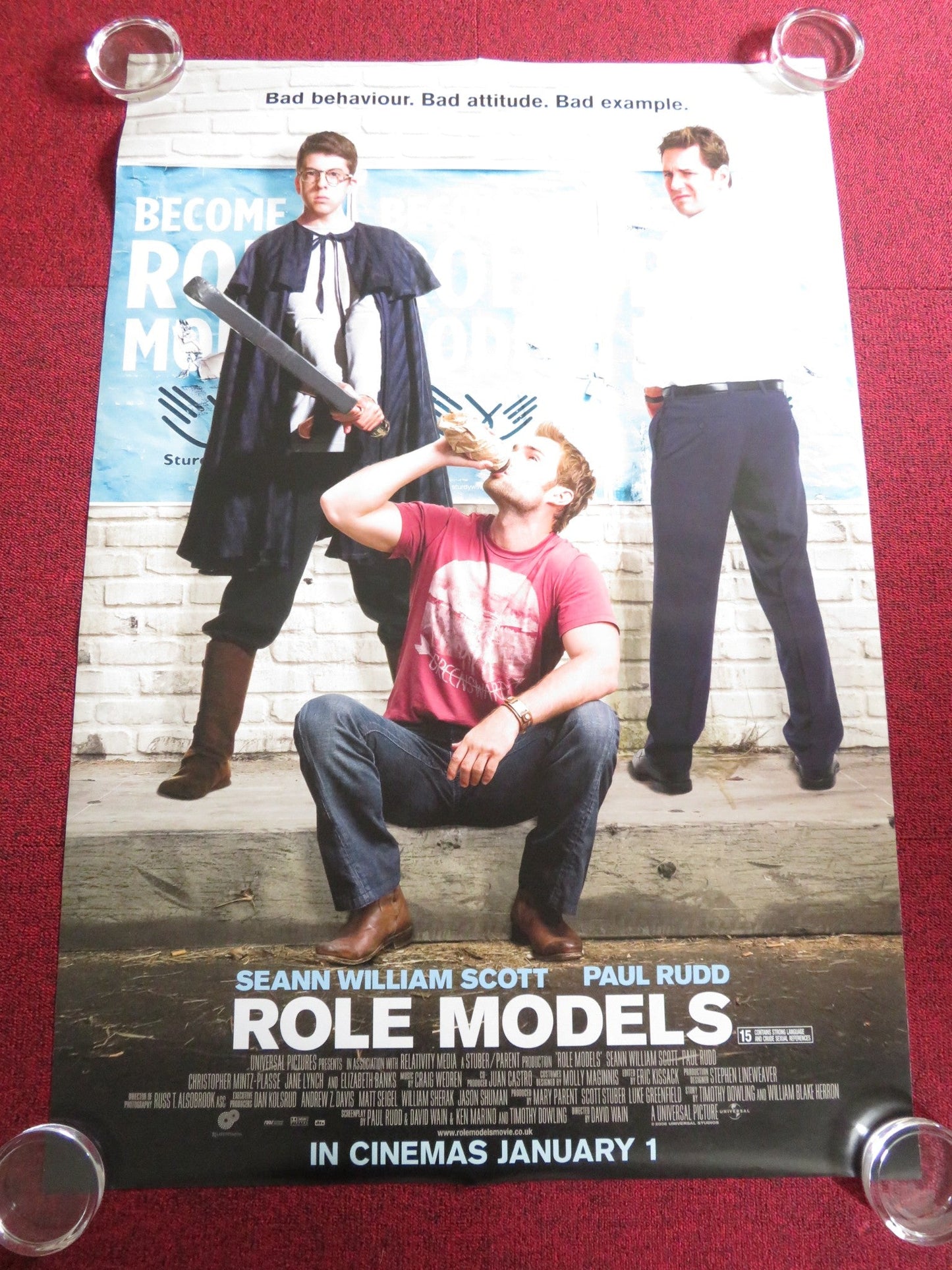 ROLE MODELS US ONE SHEET ROLLED POSTER PAUL RUDD SEANN WILLIAM SCOTT 2008 Rendezvous Cinema Movie posters