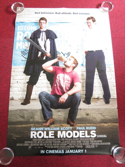 ROLE MODELS US ONE SHEET ROLLED POSTER PAUL RUDD SEANN WILLIAM SCOTT 2008 Rendezvous Cinema Movie posters