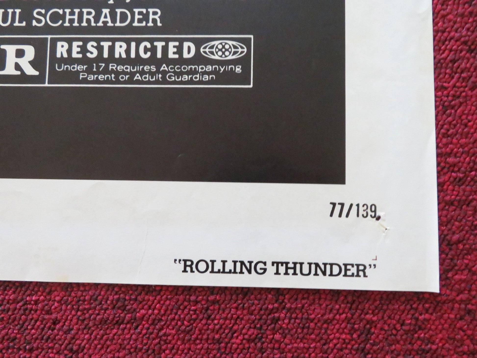 ROLLING THUNDER FOLDED US ONE SHEET POSTER WILLIAM DEVANE TOMMY LEE JONES 1977 Rendezvous Cinema Movie posters