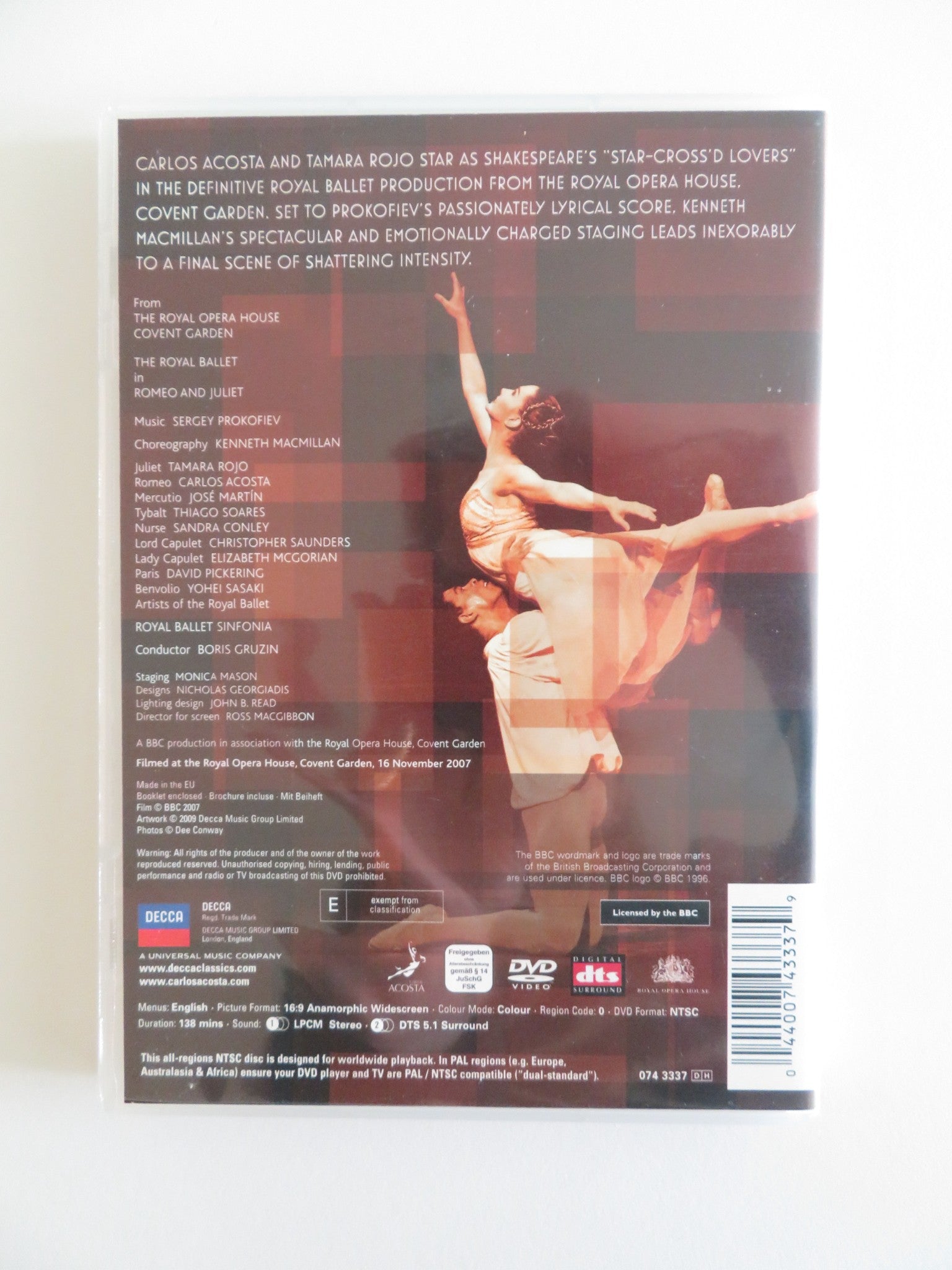 ROMEO AND JULIET - THE ROYAL BALLET (DVD) CARLOS ACOSTA TAMARA ROJO 2007 REGION 0 Rendezvous Cinema Movie posters