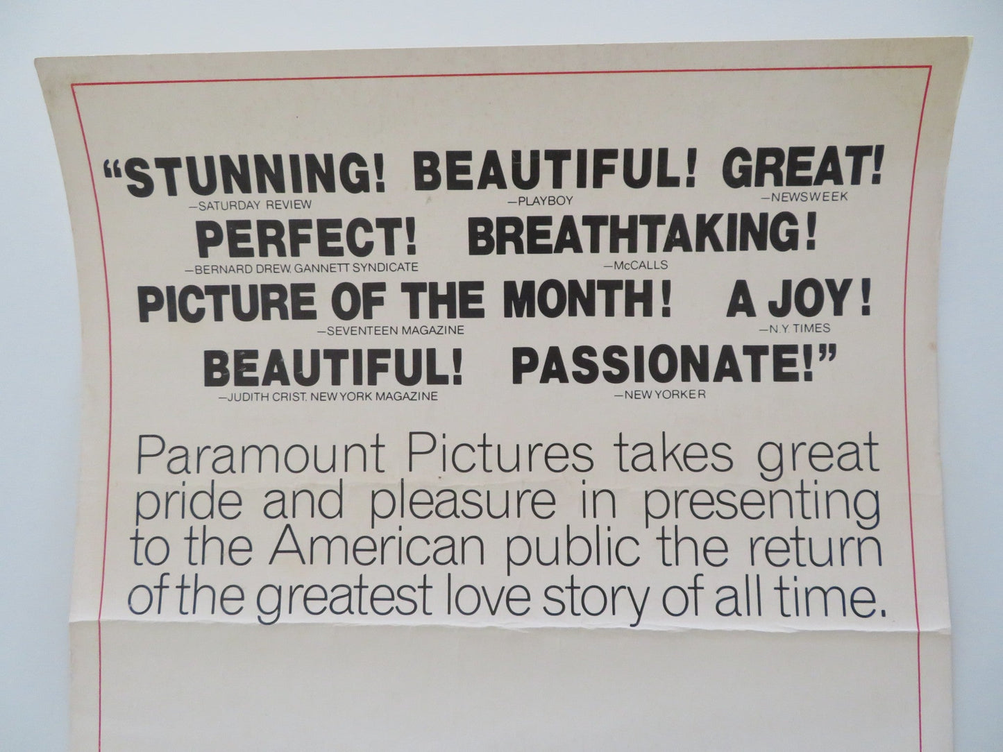 ROMEO AND JULIET US INSERT POSTER OLIVIA HUSSEY LEONARD WHITING R1973 Rendezvous Cinema Movie posters