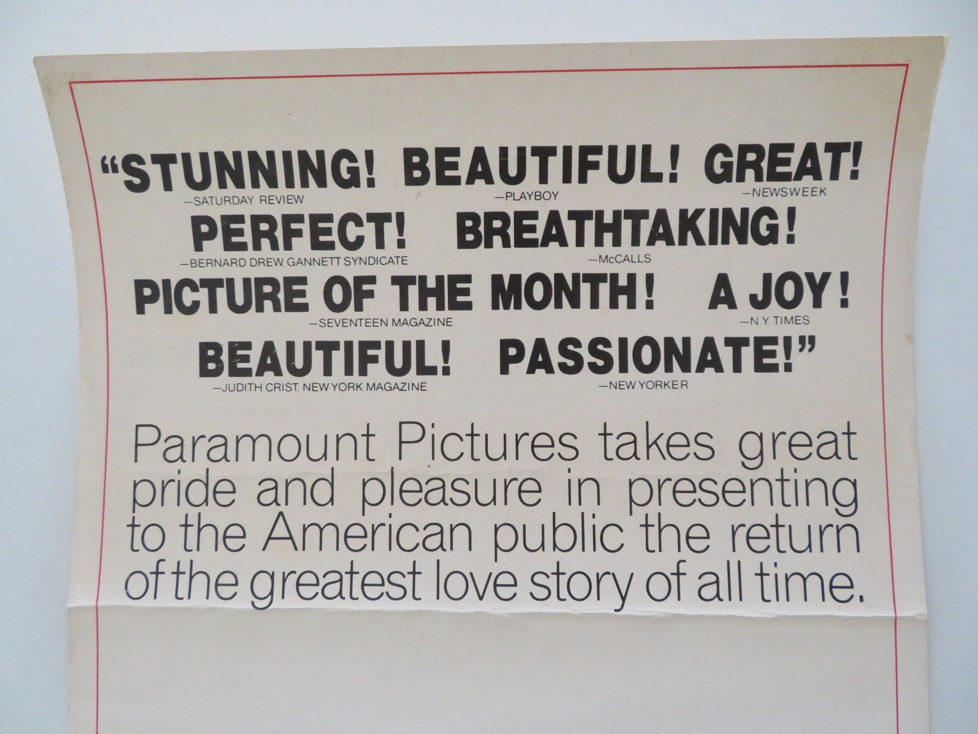 ROMEO AND JULIET US INSERT POSTER OLIVIA HUSSEY LEONARD WHITING R1973 Rendezvous Cinema Movie posters