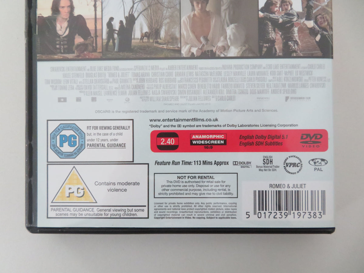 Romeo & Juliet (DVD) Hailee Steinfeld Douglas Booth Damian Lewis 2013 Region 2 Movie posters
