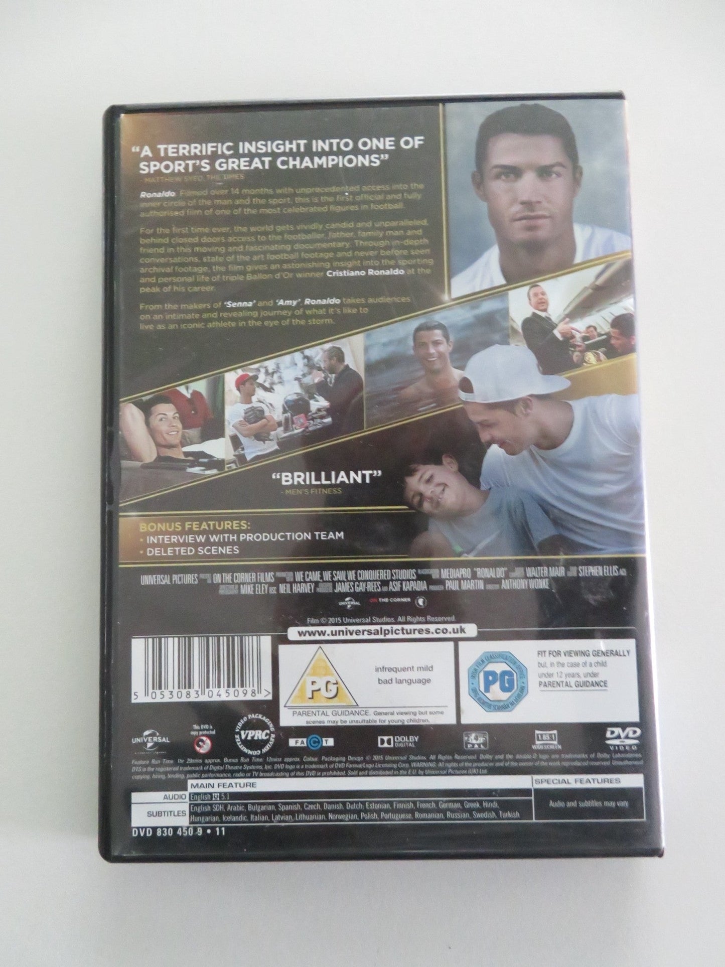 RONALDO (DVD) RIO FERDINAND LIONEL MESSI 2015 REGION 2, 4, 5 Movie posters