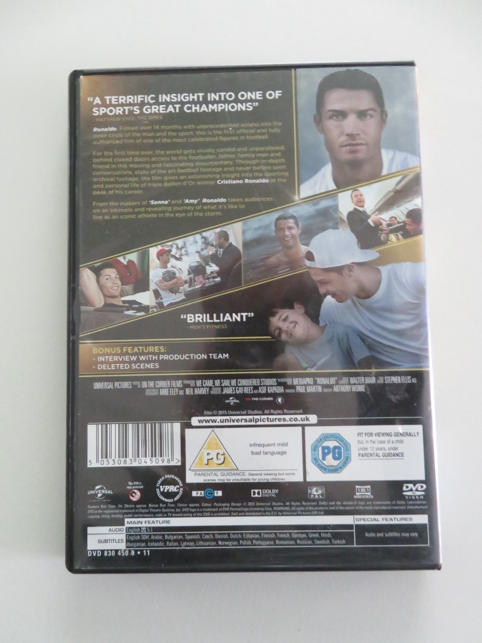RONALDO (DVD) RIO FERDINAND LIONEL MESSI 2015 REGION 2, 4, 5 Movie posters