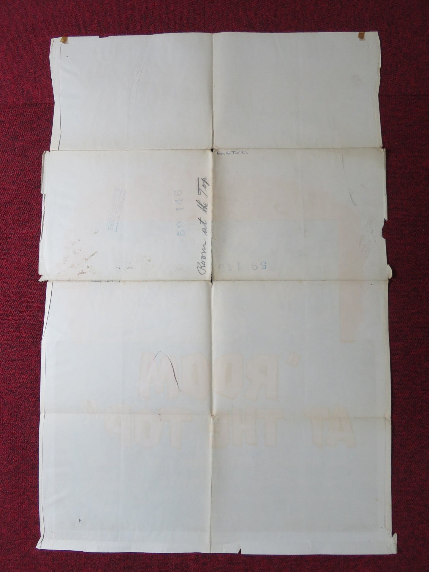 ROOM AT THE TOP FOLDED US ONE SHEET POSTER SIMONE SIGNORET LAURENCE HARVEY 1958 Rendezvous Cinema Movie posters